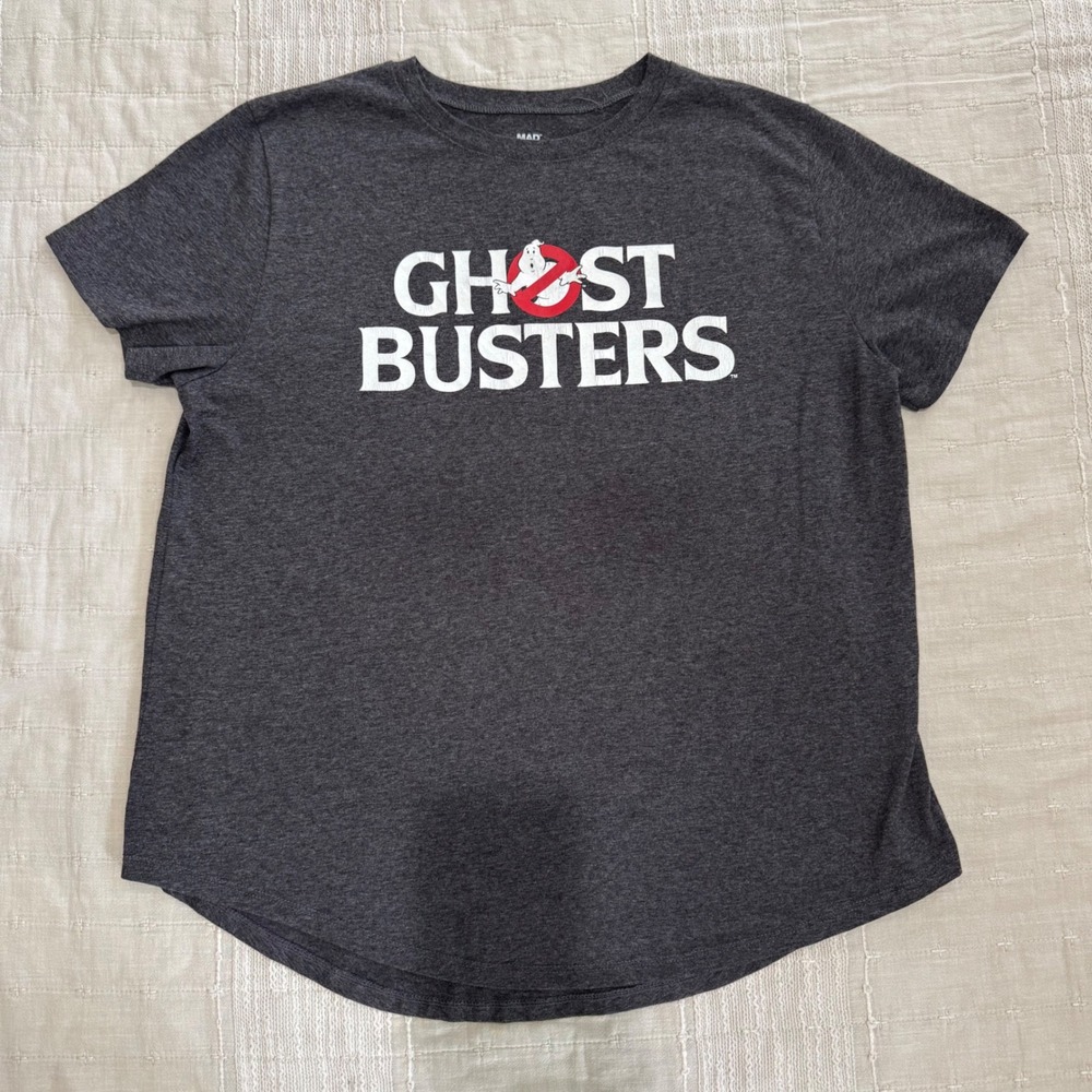 Mad Engine Ghostbusters Graphic T-Shirt Charcoal Gray XXL 80s Movie Logo Tee